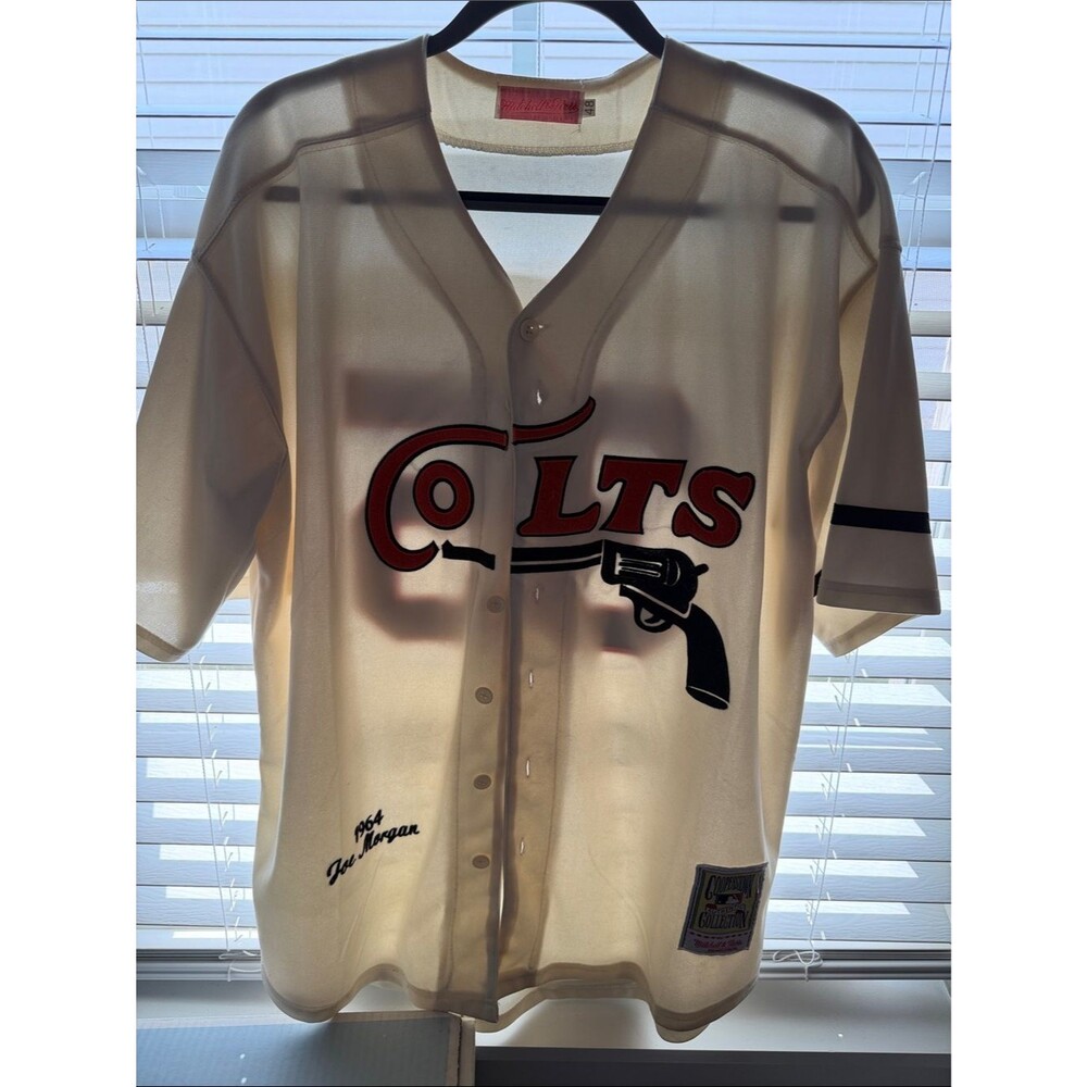Mitchell & Ness Cream Colts Baseball Jersey with Red & Black Logo